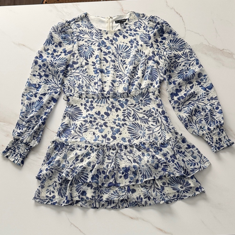 Aqua Blue and White Patterned Dress sz small